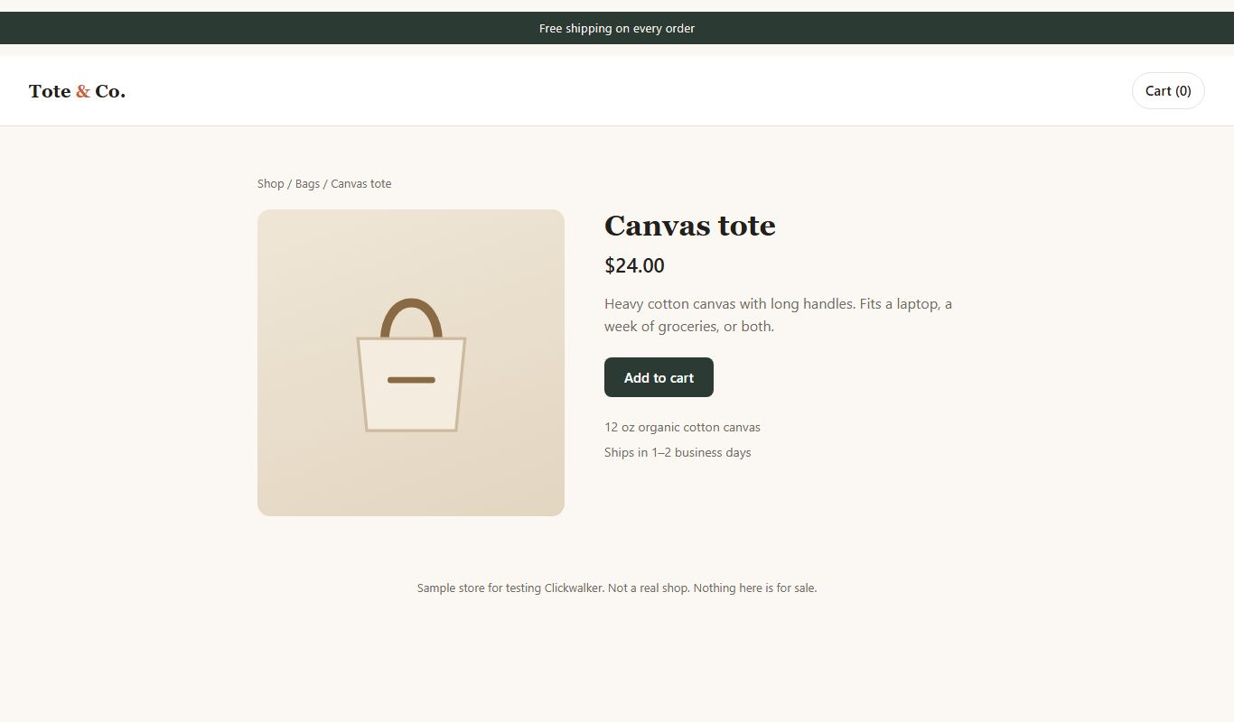The page on a desktop screen